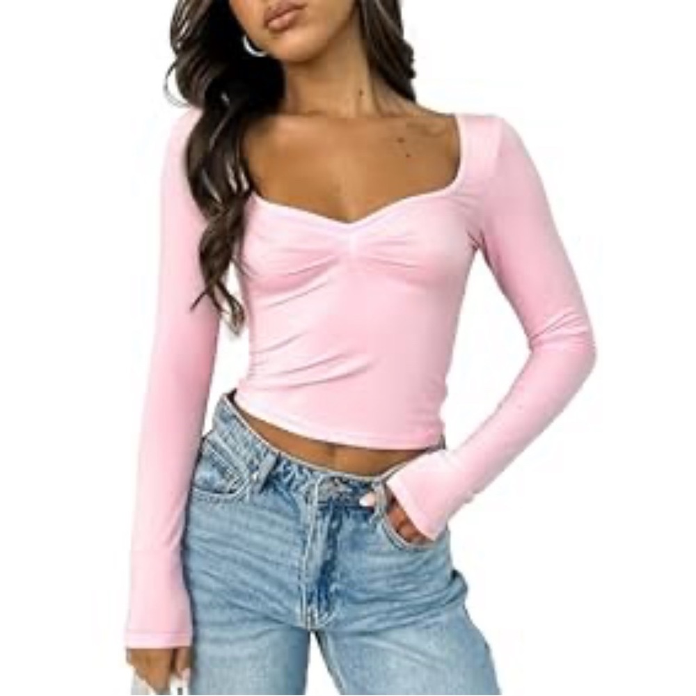 Amazon Women's Pink Long Sleeve Blouse
